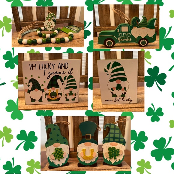 St. Patricks Day Gnome Bundle Of 7, Irish Gnome Decor, Farmhouse Gnome Decor - Picture 1 of 16